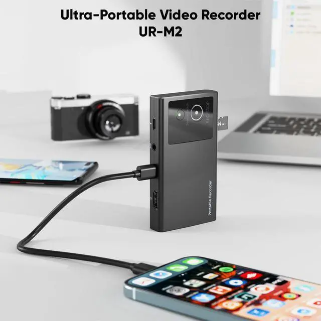 Alt view image 2 of 7 - HDMI Capture Card, Standalone Video Recorder with 4K60 Passthrough & 1080p60 Recording, HDMI or DisplayPort Over USB-C, AUX Earphone Monitor, Phone, PC, Media Player, TV Stick