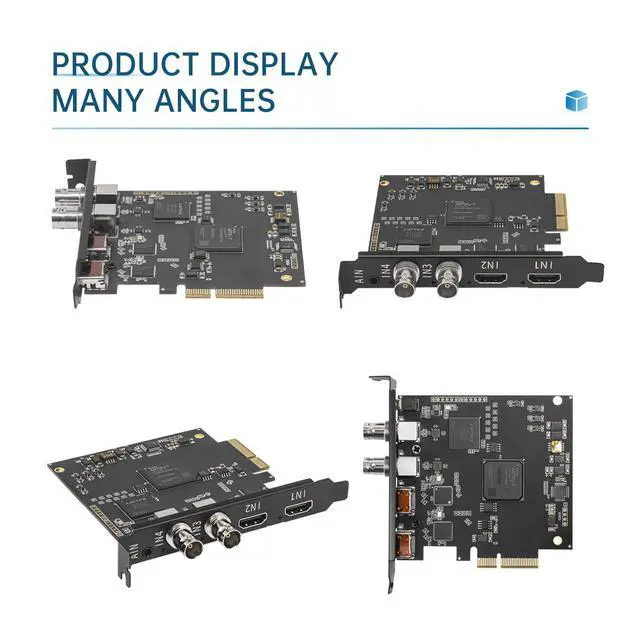 Alt view image 4 of 6 - 4 Channel 3G SDI HDMI Video Capture PCIeX4 Card 1080p - Work in 4 Channel Simultaneously, Support Linux/Win11, Quad HDMI SDI PCIe Video Capture Card