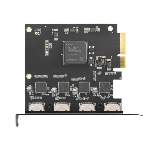 Alt view image 2 of 5 - Quad HDMI PCIe Video Capture Card - Work in 4 Channels Simultaneously, Support Linux/Win11, Built-in Capture Card