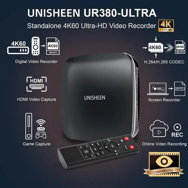 Alt view image 2 of 7 - 4K60 Video Capture Box-Switchable Video Recorder,Compatible with Consoles, Cameras, Set-Top Boxes, PCs, 4K TVs, Projectors, Monitors
