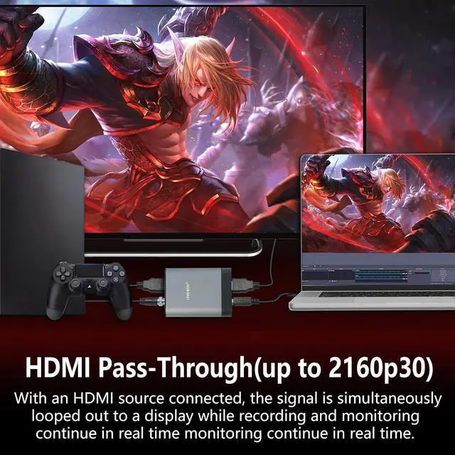 Alt view image 3 of 7 - 4k HDMI SDI Video Capture Card, 4K30 HDMI to USB 3.0 Capture Card for Streaming Work with Camera/Xbox/PS4/PS5/PC/OBS