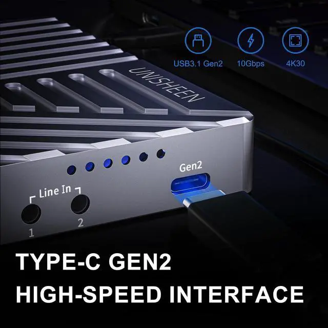 Alt view image 4 of 7 - 2 Channel HDMI Video Capture Card,4K30 Input Video Broadcast Game Live Stream,HDMI to USB 3.1 Gen2 HD Live Streaming Video Grabber Converter Free Driver