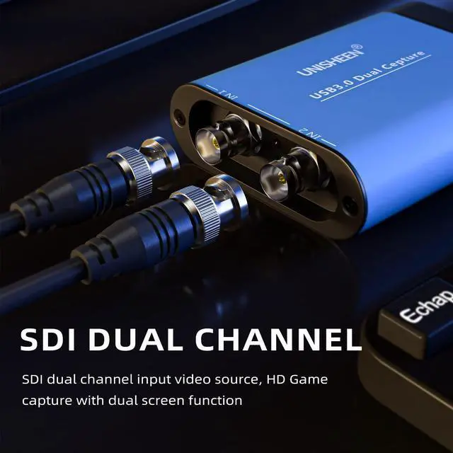Alt view image 3 of 7 - USB 3.0 SDI Dual Input Capture Card, 1080P Video Broadcast Game Live Stream, SDI to USB 3.0 HD Live Streaming Video Grabber Converter Free Driver