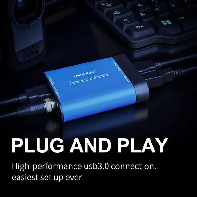 Alt view image 2 of 7 - 1080P Dual Input Capture Card - HDMI to USB 3.0 Video Capture Device, 60fps UVC YUV422 Plug and Play HD Video Grabber for Game Recording and Live Streaming - No Drivers Required