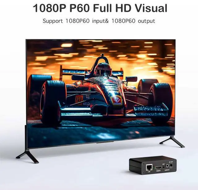 Alt view image 2 of 7 - 1080P60 HDMI Video Encoder, H.265/H.264 Live Streaming Encoder, HDMI to RTSP/RTMP/SRT/HLS/WebRTC IPTV Encoder for YouTube Facebook Live, Browser Setup, No PC Software Needed