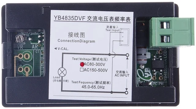 Alt view image 6 of 7 - Digital AC Voltmeter AC 80-300V Frequency Counter 45.0-65.0Hz LCD Display Voltage Frequency 2 in 1 Meter Tester