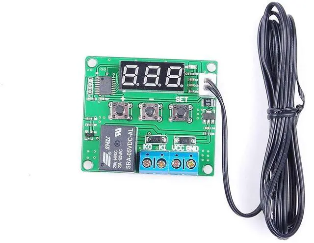 Alt view image 5 of 7 - Digital Temperature Controller Module -58 to +257 Temperature Control Switch NTC Waterproof Sensor Probe - Green LED Display Suitable for kinds of temperature control system (5V)