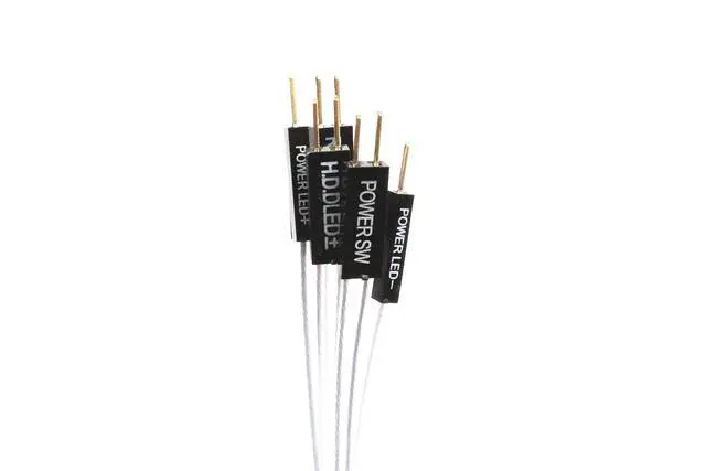 Alt view image 4 of 6 - Motherboard Extension Cable Set 22AWG Silver Plated Cable Gold-Plated Plug Power SW Power LED HDD LED Reset SW Four Kinds Extension for PC DIY (0.3meters, Silver)