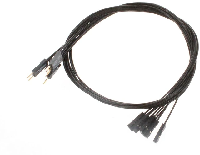 Alt view image 7 of 7 - Motherboard Extension Cable Set 22AWG Silver Plated Cable Gold-Plated Plug Power SW, Power LED, HDD LED, Reset SW Four Kinds Extension for PC DIY (0.5 Meters, Black)