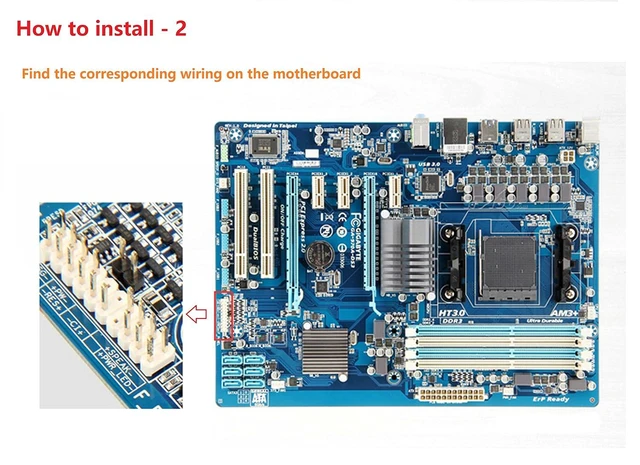Alt view image 5 of 7 - Desktop Computer Case Motherboard Power Supply Reset HDD Button Switch Suitable for PC DIY - Length 1.6 Meters(5.25ft)