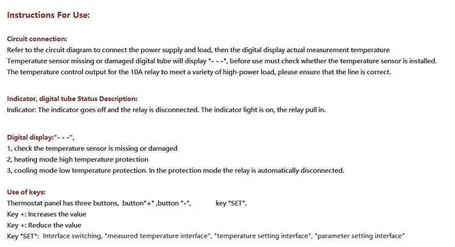 Alt view image 3 of 7 - Digital Temperature Controller Module -58 to +257 Temperature Control Switch NTC Waterproof Sensor Probe - Green LED Display Suitable for kinds of temperature control system (24V)