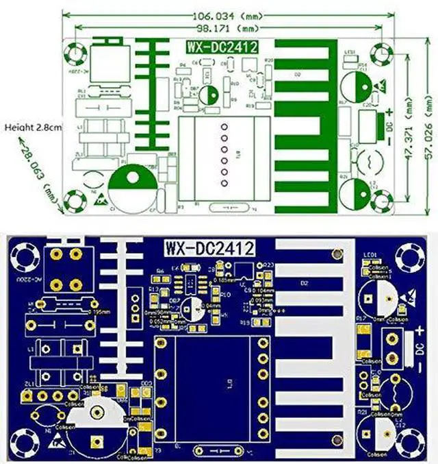 Alt view image 2 of 7 - AC to DC Isolated Power Supply Module AC 120V 90V - 265V to DC 12V 8A 96W Peak 12V 11A 132W Max Power Module with Overvoltage Overload Short-Circuit Protection (12V 8A, Peak 11A)