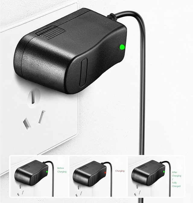 Alt view image 2 of 7 - 16.8V 1A Power Adapter Battery Charger with LED Indicator DC Port 5.5x2.5mm & 2.1mm Suitable for Charging 14.4V, 14.8V, 16.8V 4-String Lithium Battery Pack