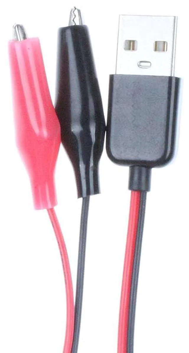 Alt view image 3 of 4 - Alligator Clip to USB Male Test Wire Adapter Red Black Wire Alligator Clip Test Cable Length 3.2 feet (Pack of 2)