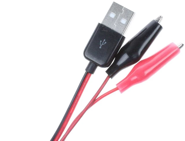 Alt view image 4 of 4 - Alligator Clip to USB Male Test Wire Adapter Red Black Wire Alligator Clip Test Cable Length 3.2 feet (Pack of 2)
