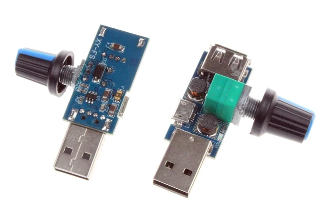 Alt view image 5 of 5 - 5V USB Fan Stepless Speed Controller Regulator with Switch Speed Module DC 4-12V to 2.5-8V 5W Pack of 2