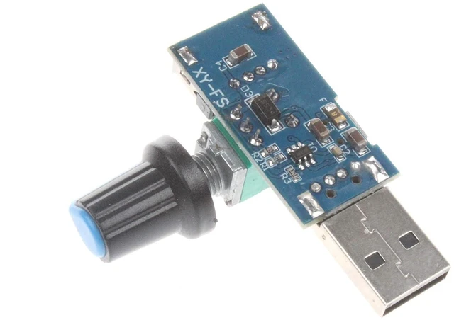 Alt view image 4 of 5 - 5V USB Fan Stepless Speed Controller Regulator with Switch Speed Module DC 4-12V to 2.5-8V 5W Pack of 2