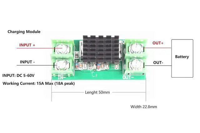 Alt view image 2 of 6 - 15A Anti-backflow Diode Constant Current Power Supply Module DC 5-60V Suitable for Battery Solar Charging Anti-backflow Green