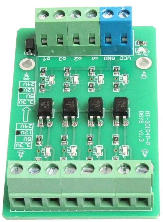 Alt view image 6 of 7 - 4-Channel Optocoupler Photoelectric Isolator Module Level Voltage Converter Module PLC Signal Converter Module PNP NPN to NPN (5V to 12V)