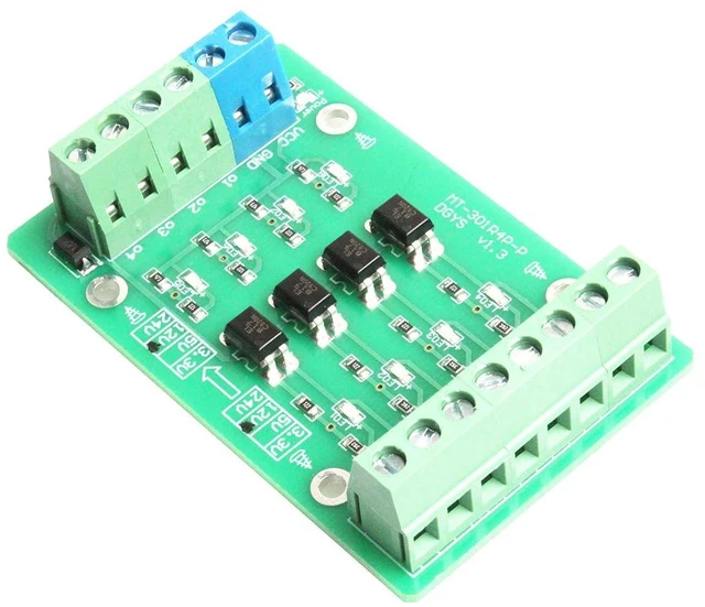 Alt view image 5 of 7 - 4-Channel Optocoupler Photoelectric Isolator Module Level Voltage Converter Module PLC Signal Converter Module PNP NPN to NPN (5V to 12V)