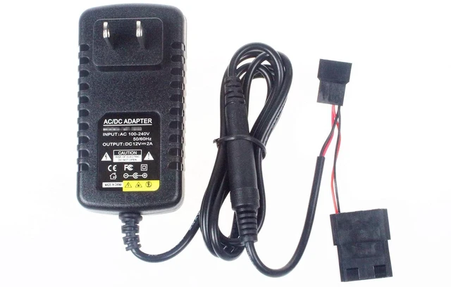 Alt view image 2 of 7 - DC 12V 2A Fan Power Adapter Fan External Power Supply Suitable for D-Port 3-Pin 4-Pin Male Female Connector Cooling Fans