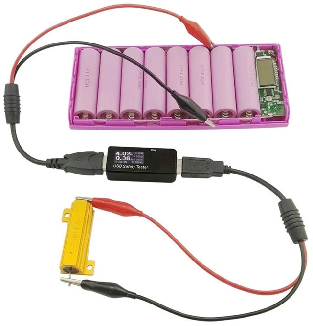 Alt view image 7 of 7 - Alligator Clips to USB Male Test Lead Adapter 18AWG Red Black Wire Maximum 10A Current 12 Inches Alligator Clips USB Test Lead (Pack of 2)