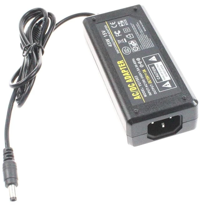 Alt view image 5 of 5 - 15V 3A 45W AC to DC Adapter 120V 100-240V 50 60 Hz to 15V Power Supply Charger Transformer 5.5 x 2.5 2.1mm DC Power Connector