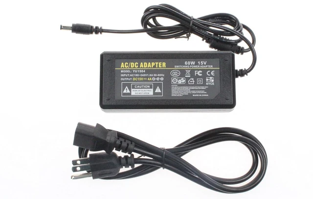 Alt view image 5 of 5 - 15V 4A AC to DC Adapter 60W 120V 100-240V 50 60 Hz to 15V Power Supply Charger Transformer 5.5 x 2.5 2.1mm DC Power Connector