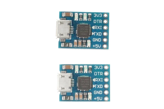 Alt view image 3 of 5 - CP2102 Micro USB to TTL Serial Module UART 6 Pin Serial Converter STC Downloader (Pack of 2)