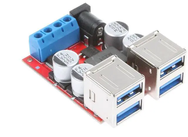 Main image of 8A 4 USB Charger Power Supply Module DC 12V 24V 8-35V Buck to DC 5V 2A 4-Port USB for Car Charger Module 5V Device