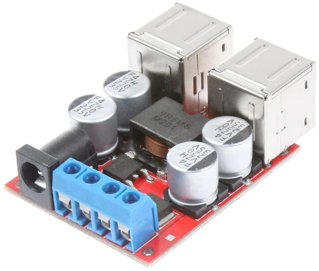 Alt view image 5 of 7 - 8A 4 USB Charger Power Supply Module DC 12V 24V 8-35V Buck to DC 5V 2A 4-Port USB for Car Charger Module 5V Device