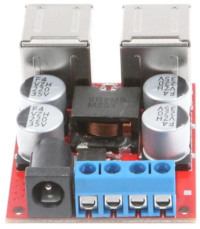 Alt view image 6 of 7 - 8A 4 USB Charger Power Supply Module DC 12V 24V 8-35V Buck to DC 5V 2A 4-Port USB for Car Charger Module 5V Device