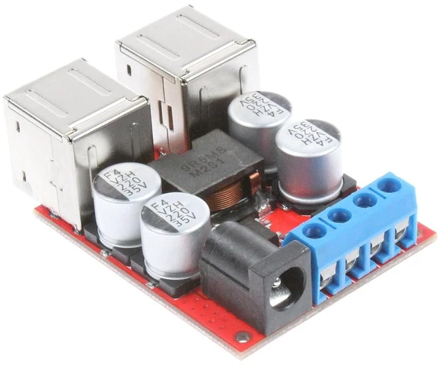 Alt view image 4 of 7 - 8A 4 USB Charger Power Supply Module DC 12V 24V 8-35V Buck to DC 5V 2A 4-Port USB for Car Charger Module 5V Device