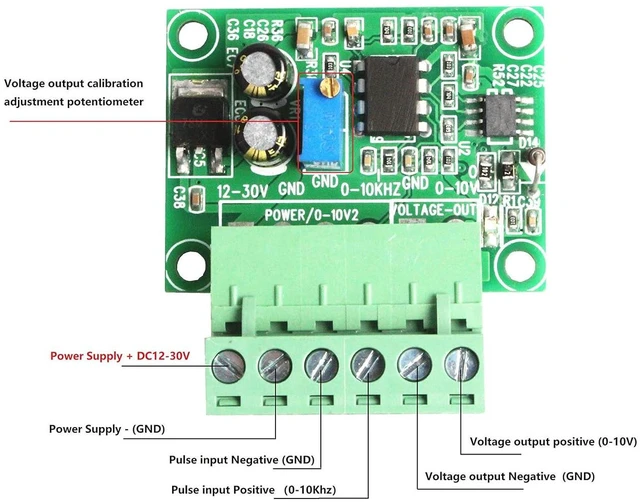 Alt view image 2 of 6 - Frequency to Voltage Converter Module 0Hz-10Khz to 0-5V 0-10V Series Converter Module Digital to Analog Converter Module (0-200Hz to 0-10V)
