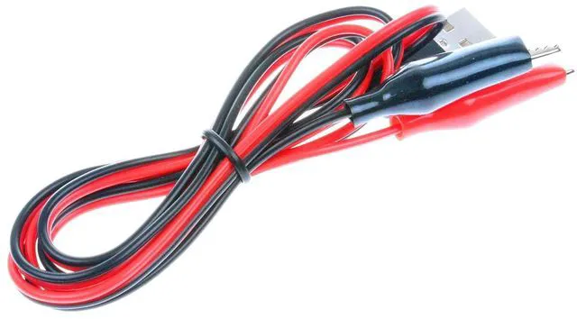 Alt view image 3 of 6 - Alligator Clip to USB Male Test Wire Adapter Red Black Wire Alligator Clip Test Cable 3.2ft (Pack of 2)