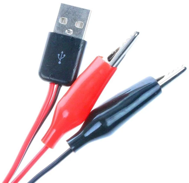 Alt view image 4 of 6 - Alligator Clip to USB Male Test Wire Adapter Red Black Wire Alligator Clip Test Cable 3.2ft (Pack of 2)
