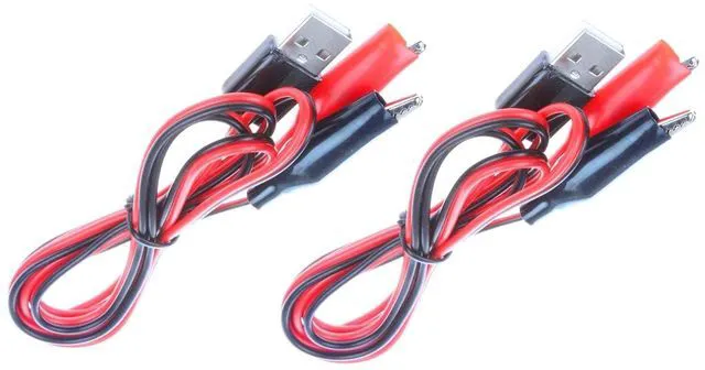 Alt view image 6 of 6 - Alligator Clip to USB Male Test Wire Adapter Red Black Wire Alligator Clip Test Cable 3.2ft (Pack of 2)