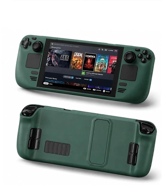 Main image of Steam Deck Case,Steam Deck OLED Case,Kickstand Protective Case for Steam Deck/Steam Deck OLED, Steam Deck Accessories That are to Drops, Scratches, dust, and Fingerprints-(Green)