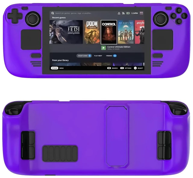 Main image of Steam Deck Case,Steam Deck OLED Case,Kickstand Protective Case for Steam Deck/Steam Deck OLED, Steam Deck Accessories That are to Drops, Scratches, dust, and Fingerprints-(Dark Purple)