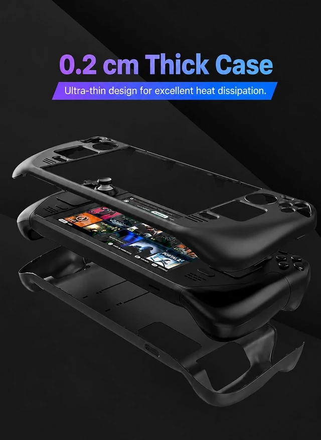 Alt view image 3 of 7 - Steam Deck Case,Steam Deck OLED Case,Kickstand Protective Case for Steam Deck, Steam Deck Accessories that are to Drops, Scratches, dust, and Fingerprints-(Black)