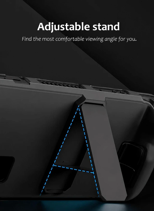 Alt view image 7 of 7 - Steam Deck Case,Steam Deck OLED Case,Kickstand Protective Case for Steam Deck, Steam Deck Accessories that are to Drops, Scratches, dust, and Fingerprints-(Black)