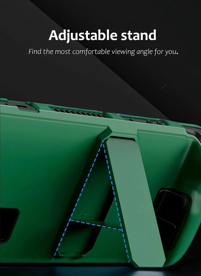 Alt view image 4 of 7 - Steam Deck Case - OLED Case with Kickstand, Drop, Scratch & Dust - Blue