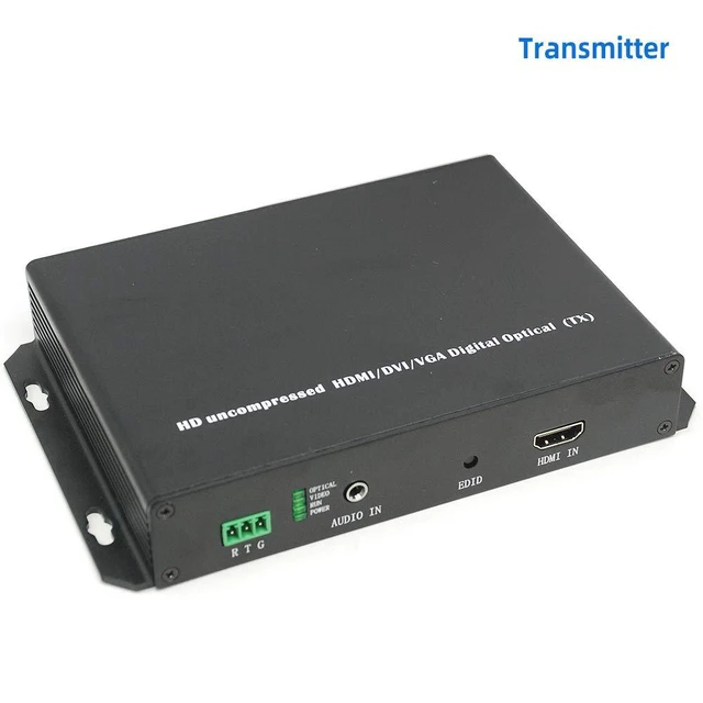 Alt view image 2 of 5 - Single-Mode Multimode HD HDMI Extender Transmitter Receiver with Analog Audio No Compression 1080P Support RS232/HDCP