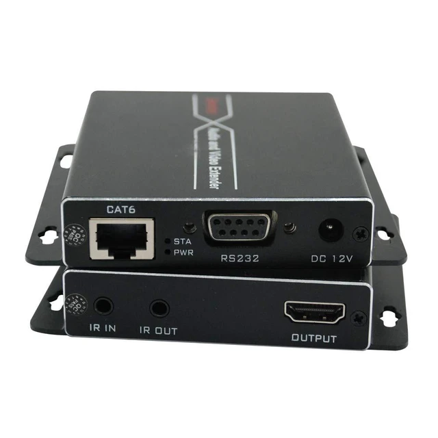 Alt view image 2 of 7 - 4K@30Hz 1080P 3D HD HDMI Network Extender 70m Over CAT6 Cable with PoC, IRRS232,EDID