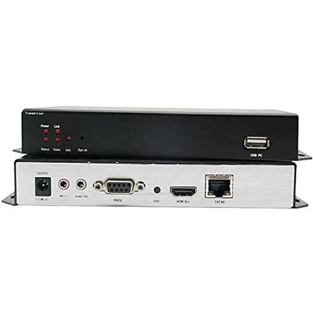 Alt view image 2 of 5 - 4K*2K HDMI KVM transceiver Extender Over 120 Cat5/6 Cable with RA232/USB/EDID/Mic/Audio for Monitoring/Security