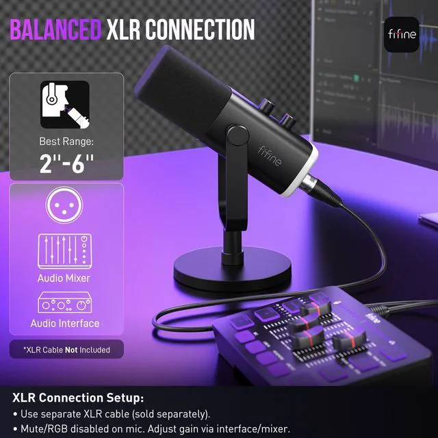 Alt view image 6 of 7 - AmpliGame AM8 USB/XLR Dynamic Microphone for Gaming Streaming