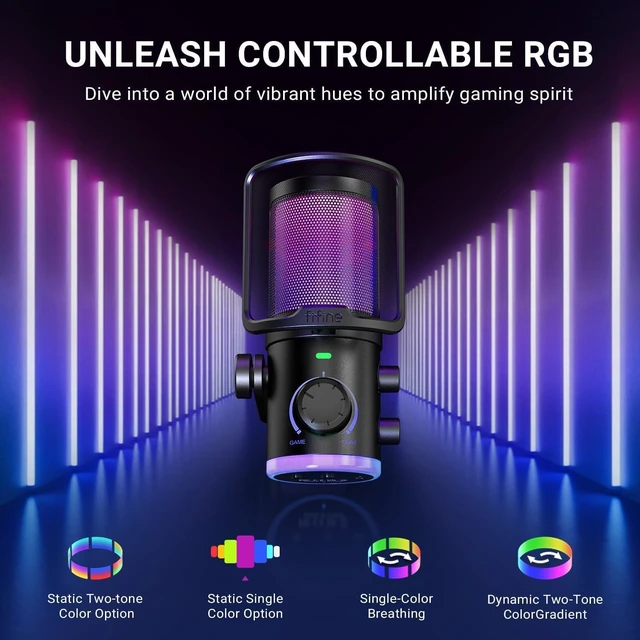 Alt view image 5 of 7 - AM6T Gaming USB Condenser Mic for PC
