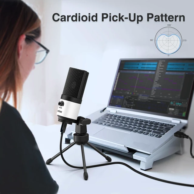 Alt view image 3 of 7 - K669 White USB Desktop Microphone for Recording, Online Meeting