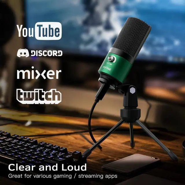 Alt view image 5 of 7 - K669 Green USB Condenser Microphone for Recording, Video Conference