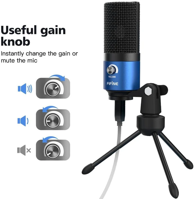 Alt view image 2 of 7 - K669 Blue USB Computer Microphone for Recording Voice Over